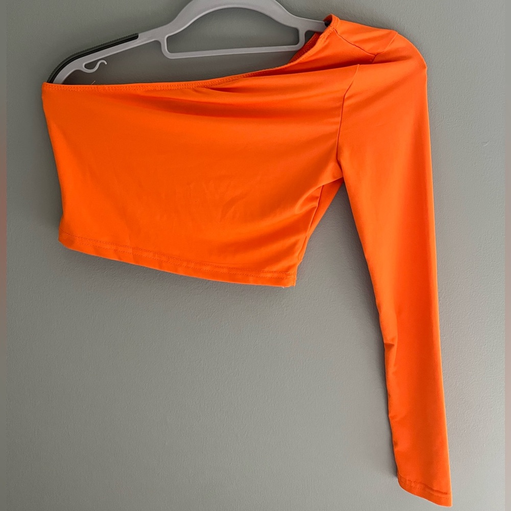 SHEIN One Shoulder Cropped Long Sleeve